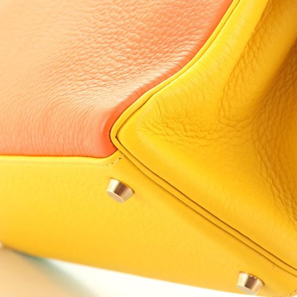 Hermes Kelly Handbag Tricolor Clemence with Gold Hardware 32 Multicolor - Picture 8 of 10